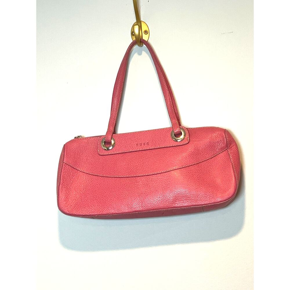 Y2K Tusk 100% Leather Shoulder Purse Bag Gilmore Girls Pink In Good Shape‎